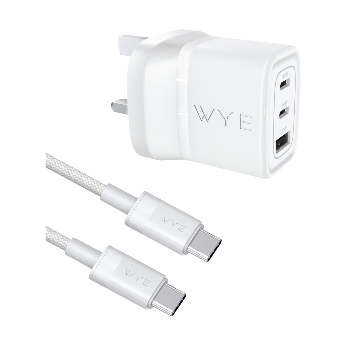 67W Multi-Port Laptop & Mobile Phone Charging Kit with USB-C to USB-C (GaN III)